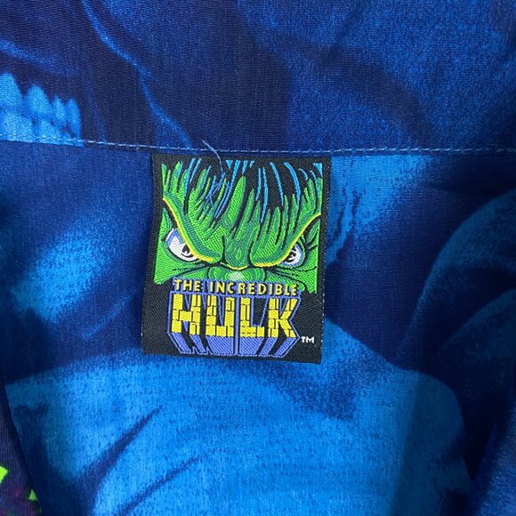 Vintage The Incredible Hulk Shirt Men's Small Button Up Down 2002 Marvel Comics - Picture 4 of 10
